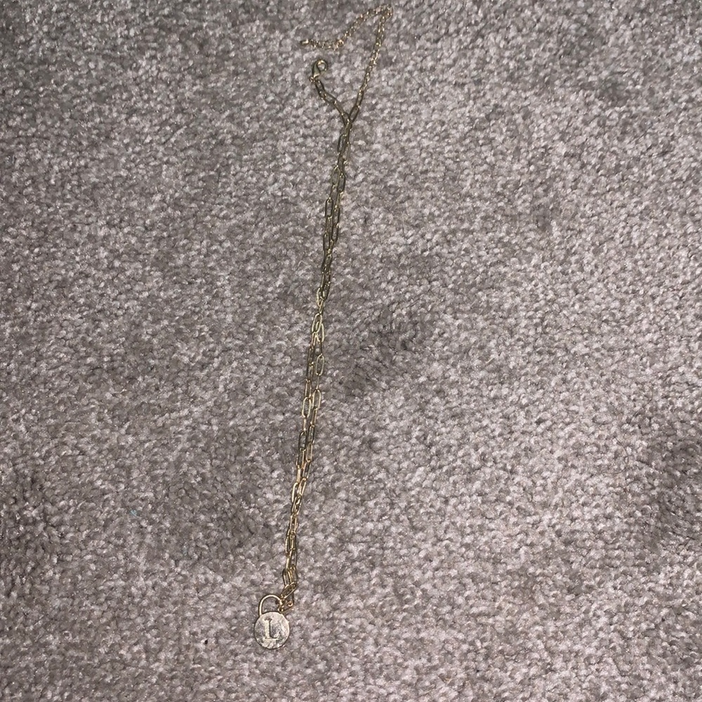 Dainty gold chain with L charm